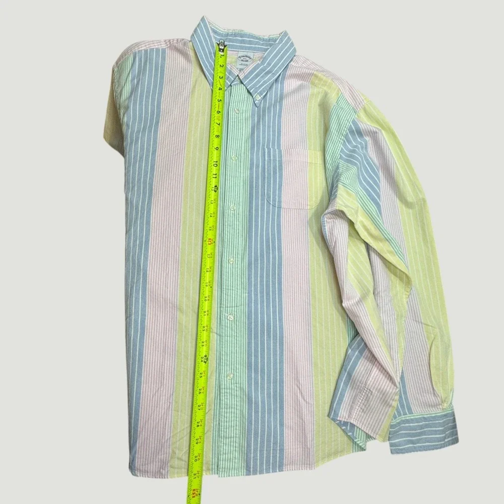 Brooks Brothers The Friday Oxford Shirt Mens XXL Multi Color Pastel Stripe‎ NEW